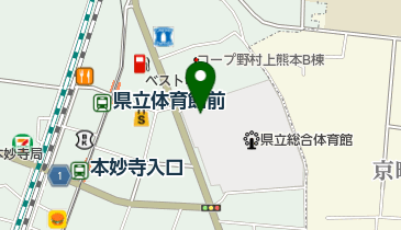 熊本県立体育館大体育室西側2F観客席の地図画像