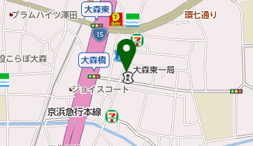 大森東一郵便局の地図画像