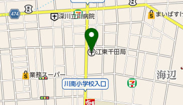 江東千田郵便局の地図画像
