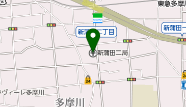 新蒲田二郵便局の地図画像
