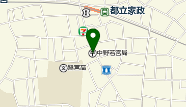 中野若宮郵便局の地図画像