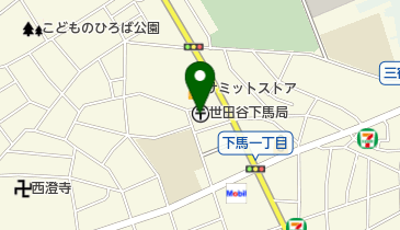 世田谷下馬郵便局の地図画像