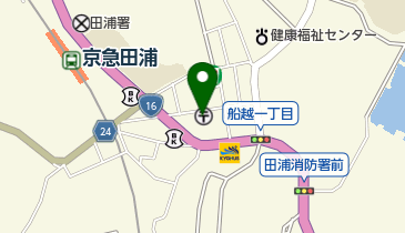 横須賀船越郵便局の地図画像