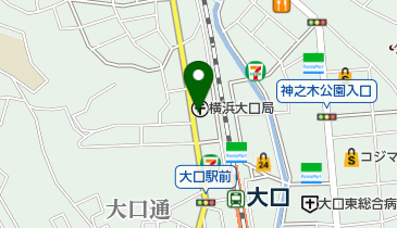 横浜大口郵便局の地図画像