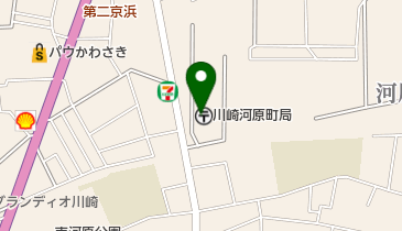 川崎河原町郵便局の地図画像
