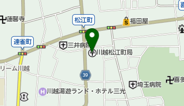 川越松江町郵便局の地図画像