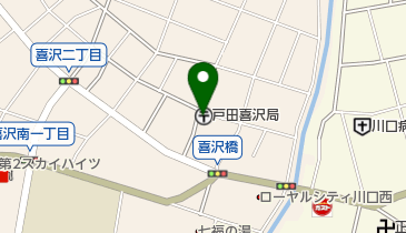 戸田喜沢郵便局の地図画像