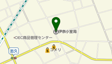 伊奈小室郵便局の地図画像