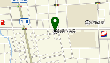 前橋六供郵便局の地図画像