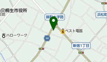 桐生錦町郵便局の地図画像