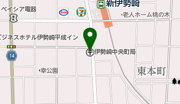 伊勢崎中央町郵便局の地図画像