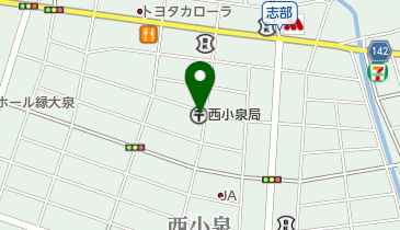 西小泉郵便局の地図画像