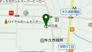 牛久郵便局の地図画像