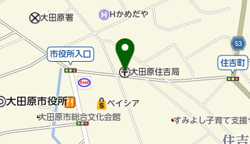 大田原住吉郵便局の地図画像