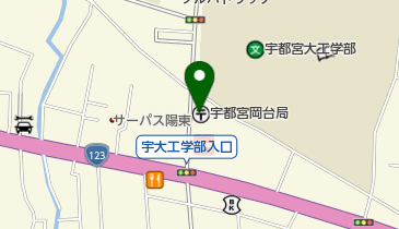 宇都宮岡台郵便局の地図画像