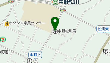 中野松川郵便局の地図画像