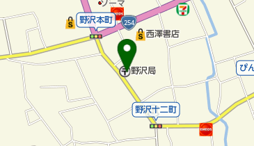 野沢郵便局の地図画像