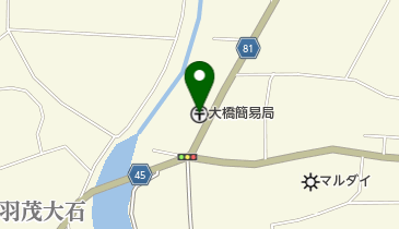 大橋簡易郵便局の地図画像