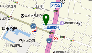 津中央郵便局の地図画像