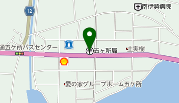 五ケ所郵便局の地図画像