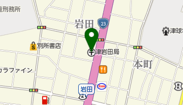 津岩田郵便局の地図画像