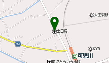 土田郵便局の地図画像