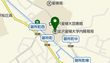 金沢星稜大学内簡易郵便局の地図画像