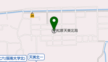 松原天美北郵便局の地図画像