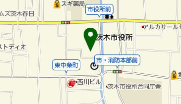 茨木市役所内郵便局の地図画像