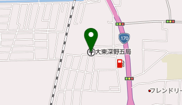 大東深野五郵便局の地図画像