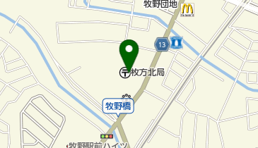 枚方北郵便局の地図画像