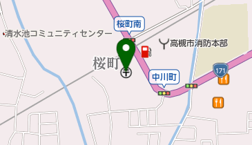 高槻郵便局の地図画像