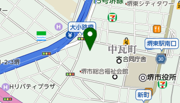 堺郵便局 ゆうちょ銀行 堺店の地図画像