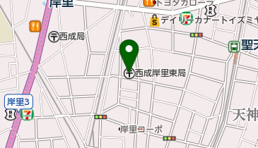 西成岸里東郵便局の地図画像