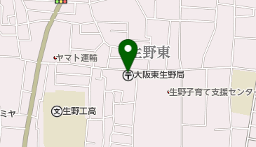大阪東生野郵便局の地図画像