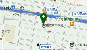 東成東中本郵便局の地図画像