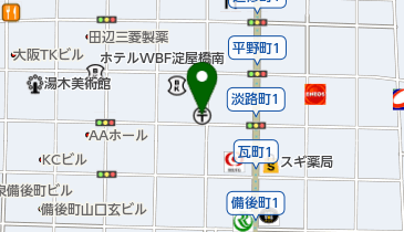 大阪淡路町郵便局の地図画像