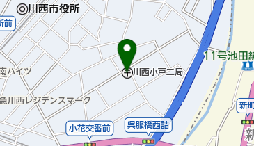 川西小戸二郵便局の地図画像