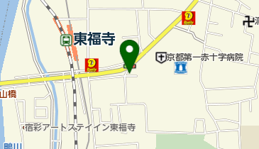 京都赤十字病院内郵便局の地図画像