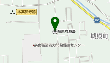 橿原城殿郵便局の地図画像