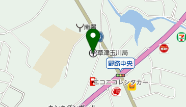 草津玉川郵便局の地図画像