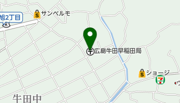 広島牛田早稲田郵便局の地図画像