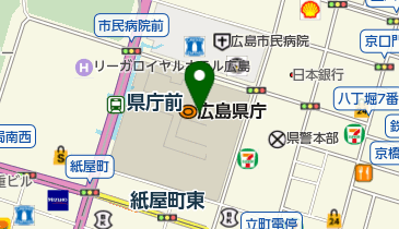 広島県庁内郵便局の地図画像