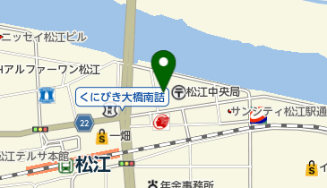 松江中央郵便局 ゆうちょ銀行 松江店の地図画像