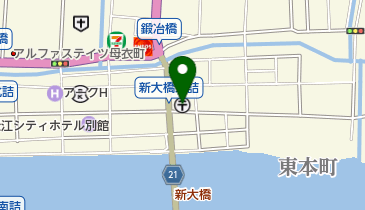 松江東本町郵便局の地図画像