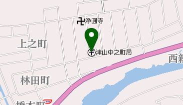津山中之町郵便局の地図画像