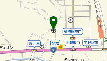 玉野宇野郵便局の地図画像