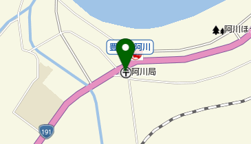 阿川郵便局の地図画像