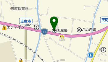 志度郵便局の地図画像
