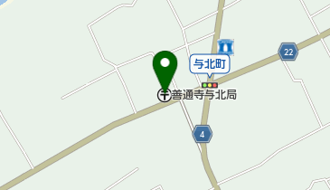 善通寺与北郵便局の地図画像